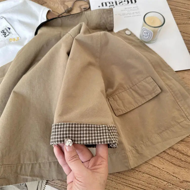 Kids Windbreaker New 2026 Spring Autumn Fashion Korean Casual Baggy Simple Style