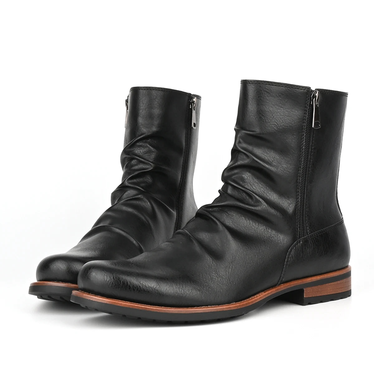 Men's British Style Low-Heeled Retro Boots for Everyday Casual Wear