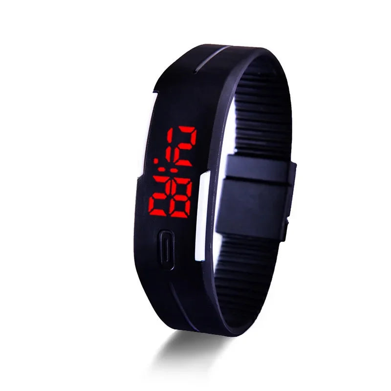 New Digital LED Watches Candy Color Silicone Rubber Touch Screen Digital Watches Women Men Children Bracelet Sports Wrist Watch