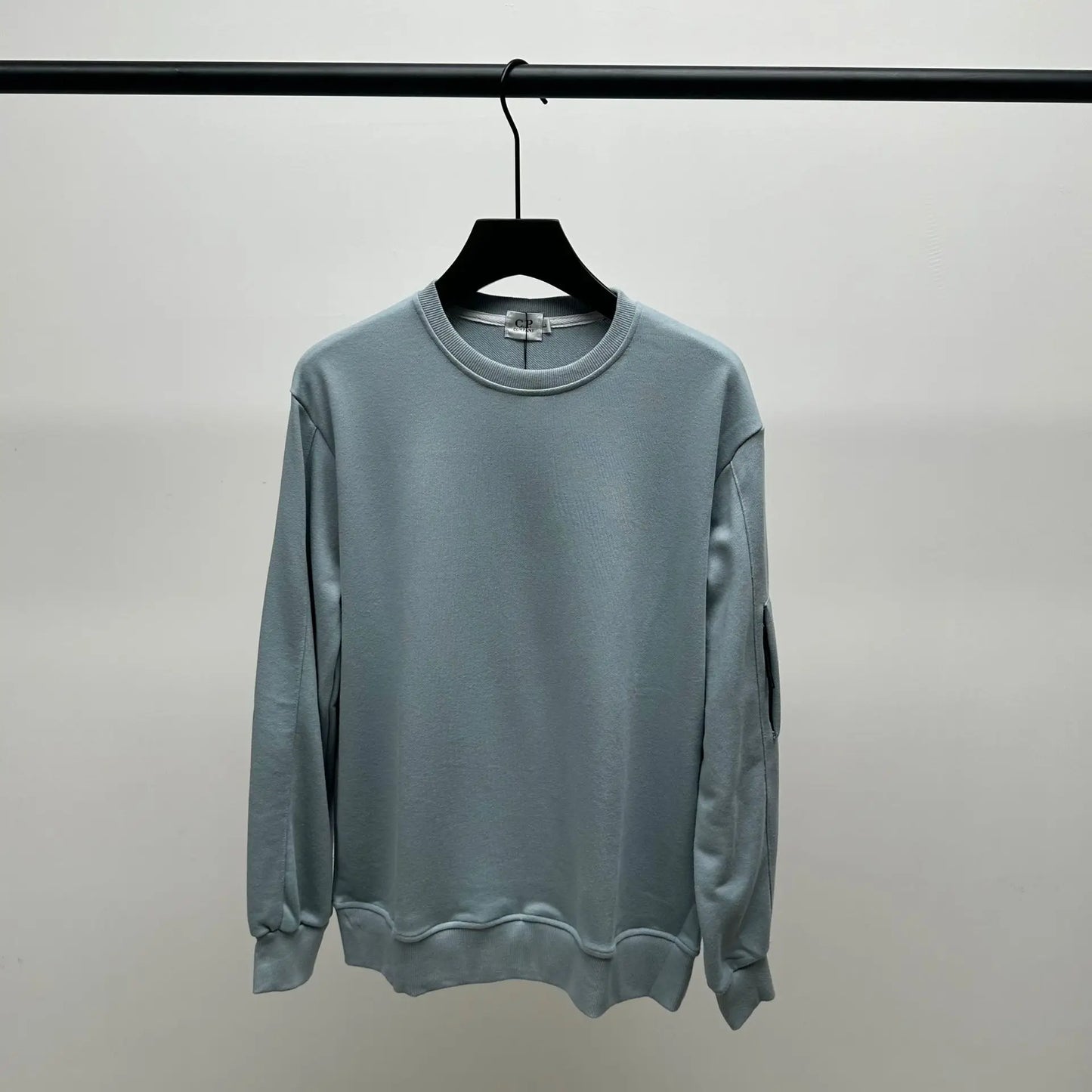 Prowow Men Solid Round Neck Sweatshirts Hip-hop Loose Sports Pullover Top Male Zipper Pocket Decoration Sports Shirt
