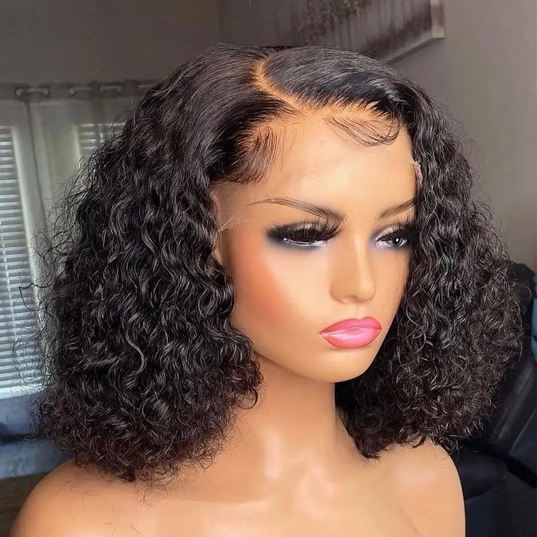 13*4 Lace Frontal Wigs High Quality Curly Pixie Cut Wigs 12A Brazilian Virgin Human Hair Natural Short Hair Style 180% Density