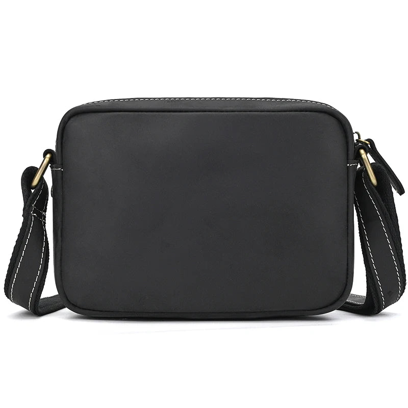 Crazy Horse Leather Messenger Bag Men's Leather Shoulder Bag For Mobile Phone Sling Bags For Men Woman Cross Body Bag