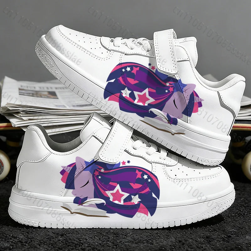 Twilight Sparkle Lovely Cartoon Printing Girls Children Parent Child Student Teenager Lightweight Lace Up Casual Sports Shoes