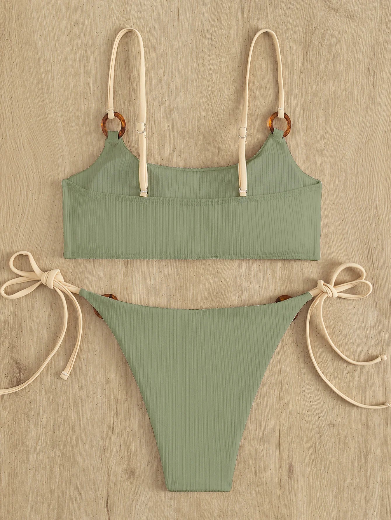 Sexy Ribbed Bikini for Women, Push Up Swimwear, Female Bikinis Set, Beachwear with Straps, Brazilian Bathing Suits, Swimsuits