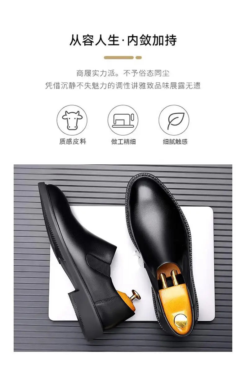 Men's Classic Leather Oxford Shoes Business Casual Dress Shoes Soft Sole Comfortable Slip-On Loafers Driving Office Shoes for Me
