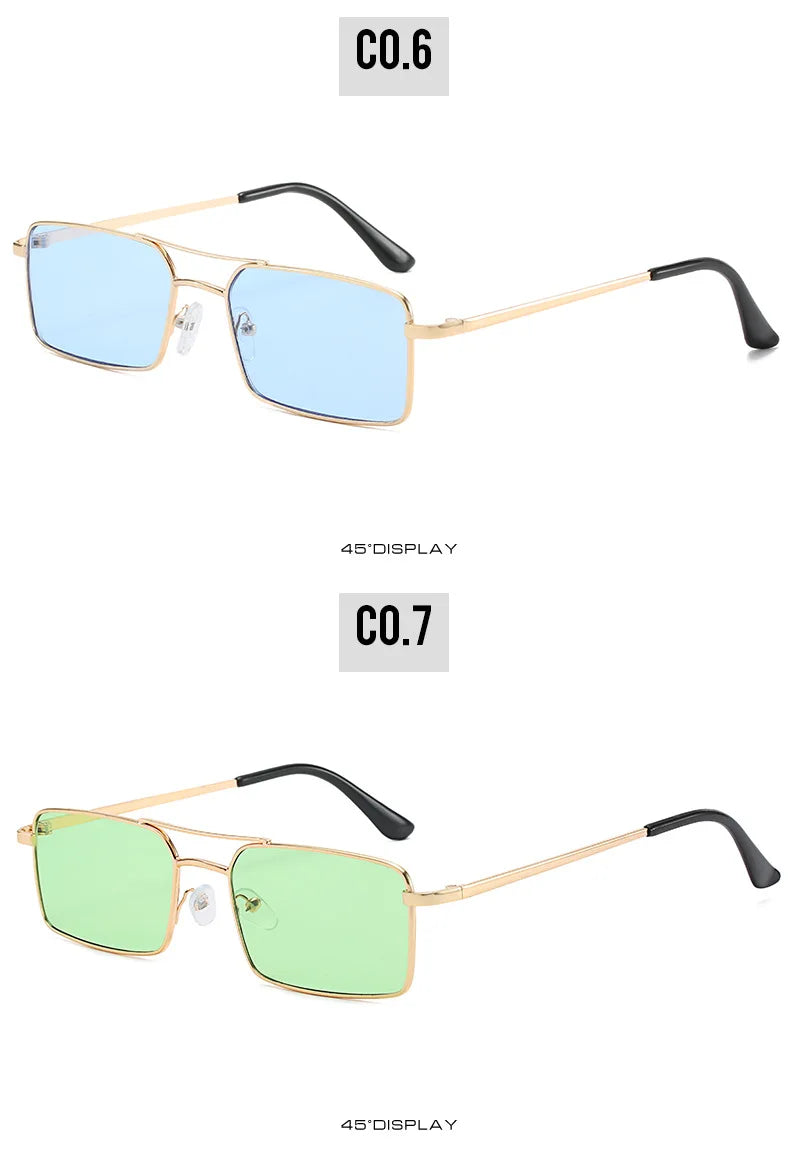Clearance Metal Vintage Sunglasses Women  Men Luxury Brand Double Bridge Glasses Women Designer Eyewear Men Oculos De Sol BAZAARHUBO