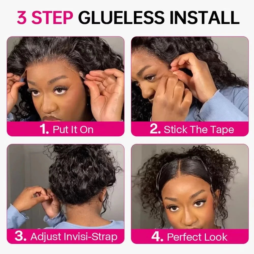 360 HD Full Lace Front Wigs Curly Wig Human Hair Pre Plucked Deep Wave Invisible Strap Wig 13x4 13x6 HD Lace Frontal Wig