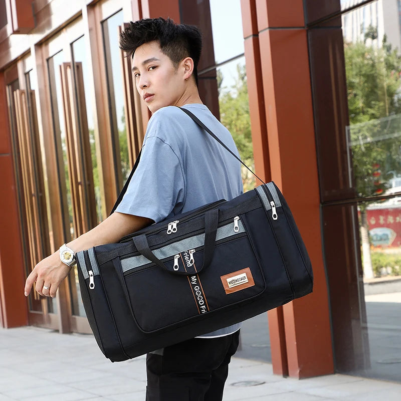 Women Men Nylon Travel Duffel Bag Carry On Luggage Bag Men Tote Large Capacity Weekender Gym Sport Holdall Overnight Bag Pouches