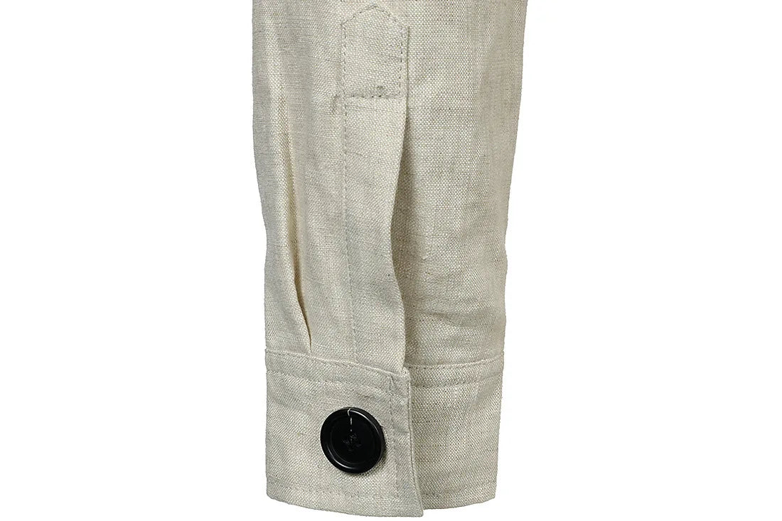 2026 British Style Men's Linen Safari Jackets Fashion Vintage Multi Pockets Cargo Jacket Streetwear Gentry Casual Outerwear Male
