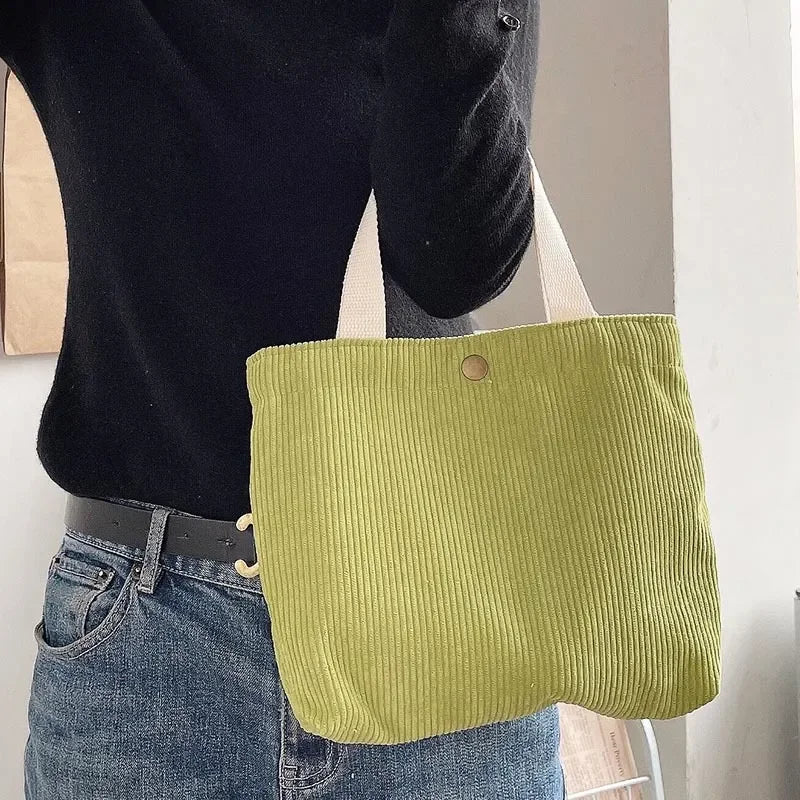 Bags for Women Corduroy HandBags Reusable Lunch Bags Casual Tote Female Handbag Canvas Tote Bag Dropshipping