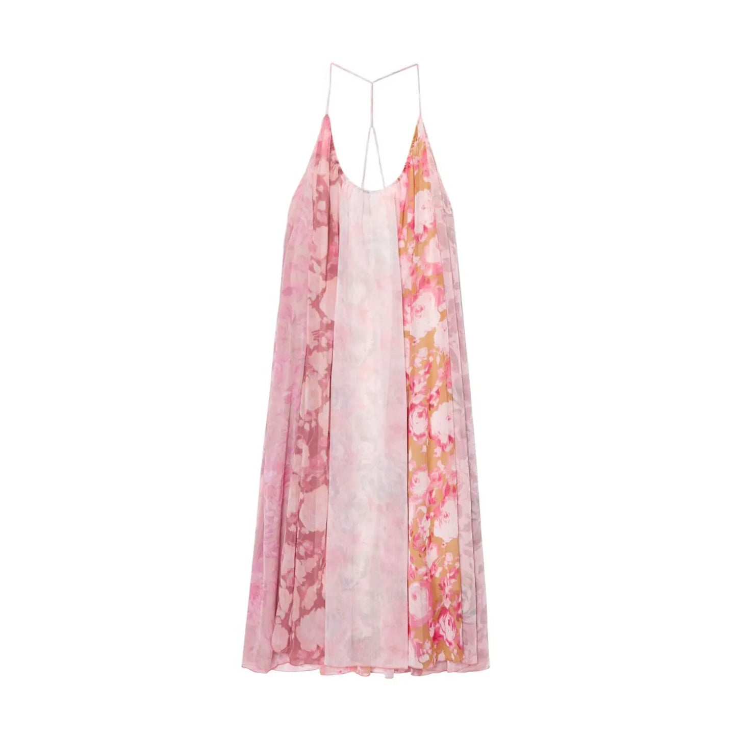 HH Summer Fashion Seaside Vacation Style Elegant Suspender Dress With Flower Print Backless Sleeveless Sexy Midi Dresses