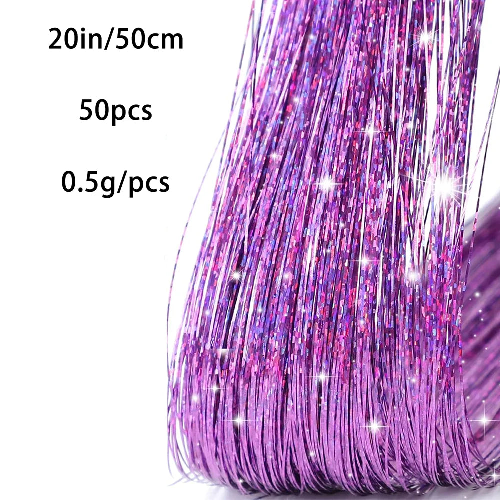Synthetic Sparkling Heat-Resistant Fairy Hair Extensions  Kit with Fairy Hair & Girls, Perfect Party Accessories