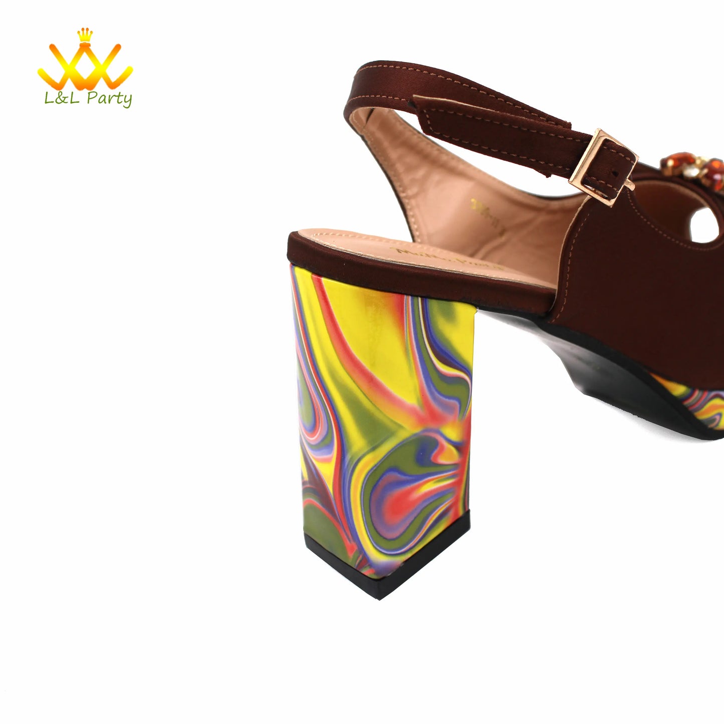 Coffee Color INS Hot Sale New Arrivals 2024 Italian Design Shoes Matching Bag Set Super High Heels Pumps for Garden Party