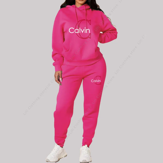 Designer Hoodie & Sweatpants Two-Piece Set