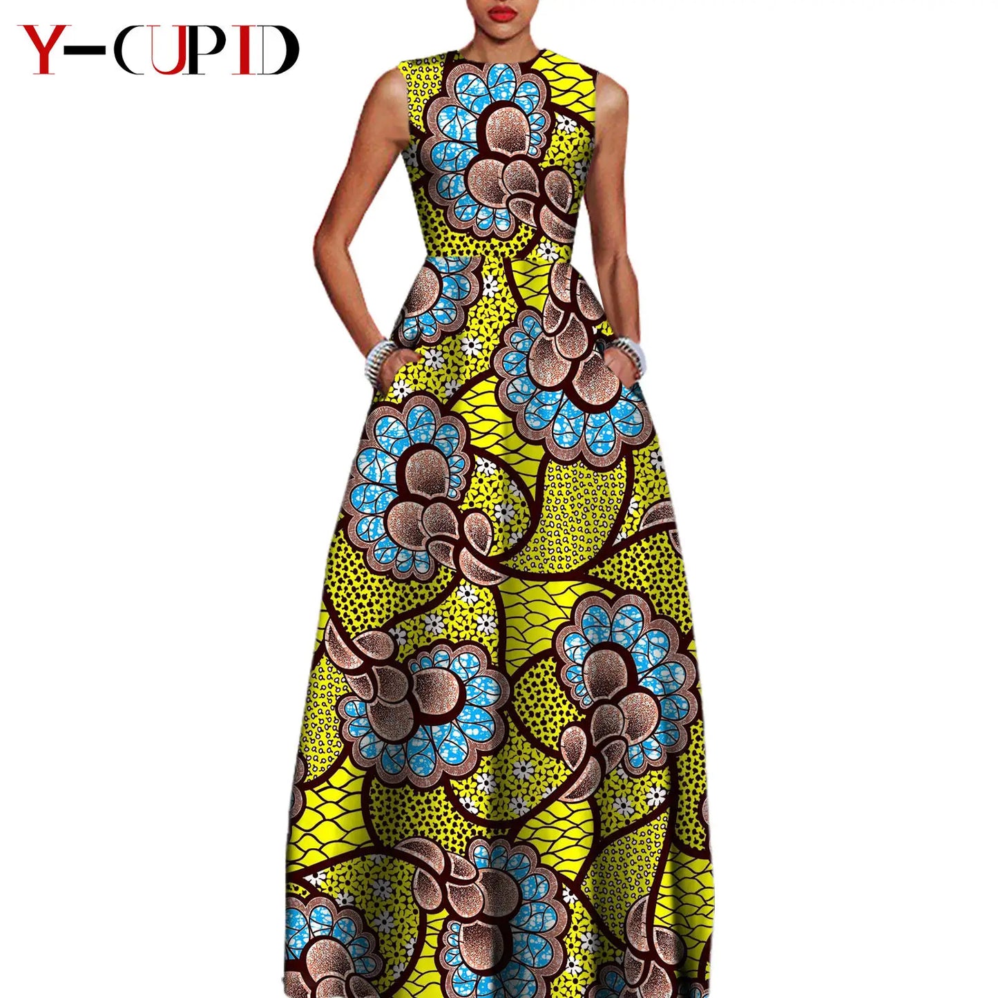 African Dresses for Women Matching Couple Outfits Bazin Riche Men Top and Pant Sets Dashiki Outwear for Party Vestidos Y23C067