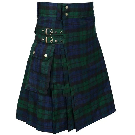 1Mens Skirt Vintage Kilt Scotland Gothic Punk Fashion Kendo Pocket Skirts Scottish Clothing Casual Autumn Mens Streetwear New