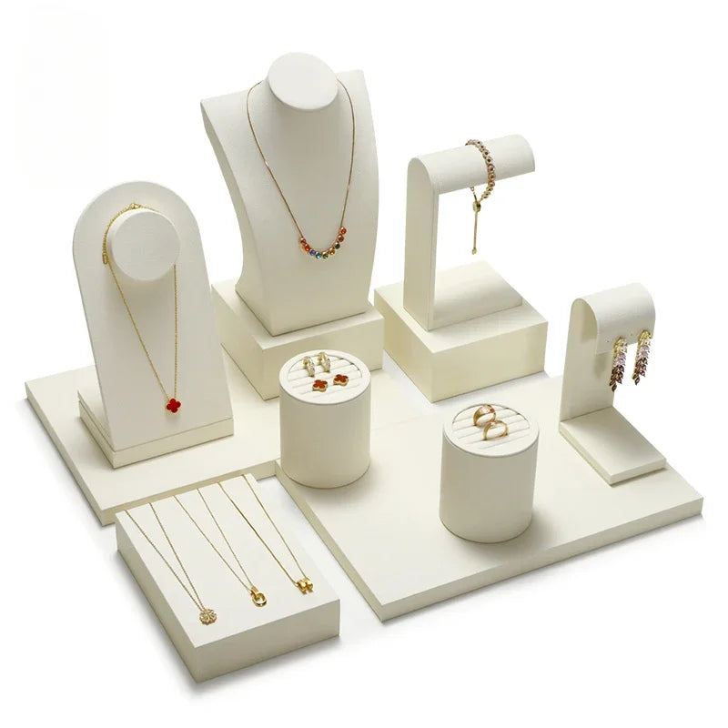 High end showcase jewelry display props, rings, necklaces, earrings display racks, counters, jewelry display sets, and tables