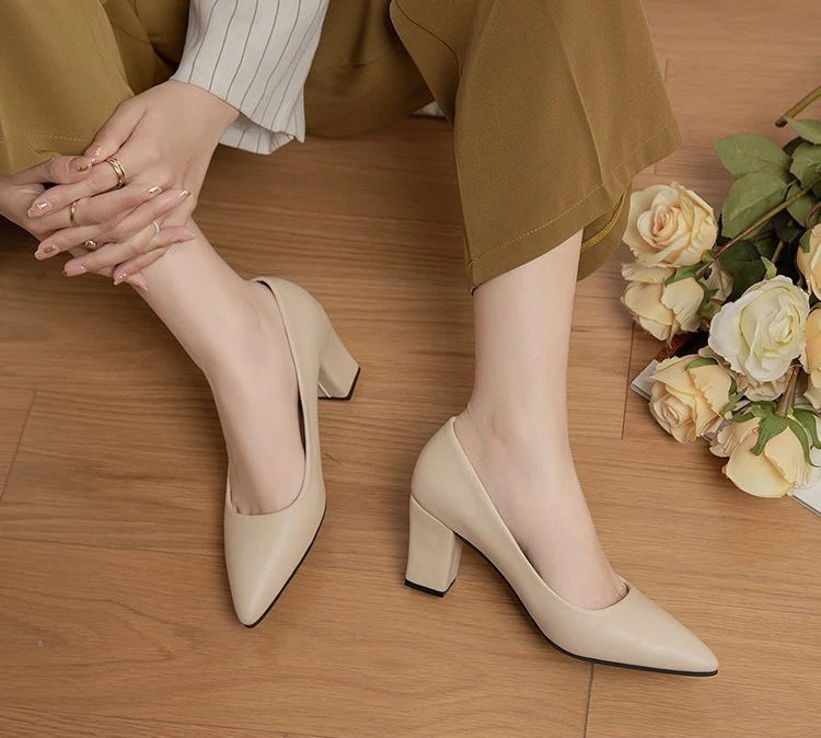 New High Heel Shoes Pointed Shallow Mouth Thin Heel Platform High Heels Fashion Elegant Patent Leather Women Shoes