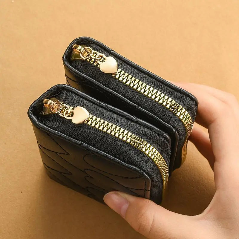Women Wallets Short Pu Leather Zipper Purses Multi Card Slots Large Capacity Money Bag for Women Coin Card Holders Dropshipping