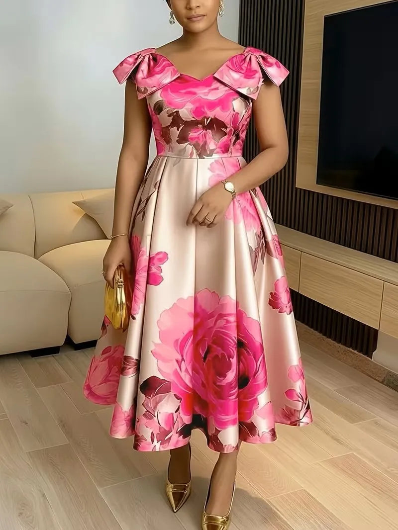 African Dresses for Women Elegant 2026 Dashiki Spring Summer Midi Dress Ladies Traditional African Clothing Ankara Dresses