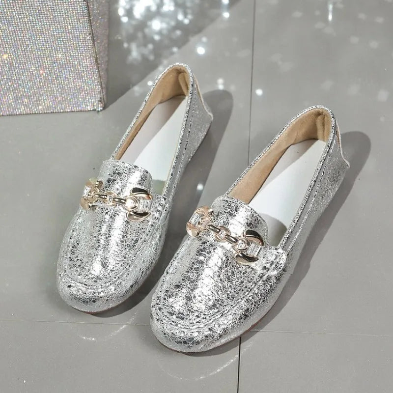 Comfortable Flat Bottom Soft Sole Midlife Women's Shoes Spring Autumn Seasonal Slip-On Versatile Low Cut Single Shoes