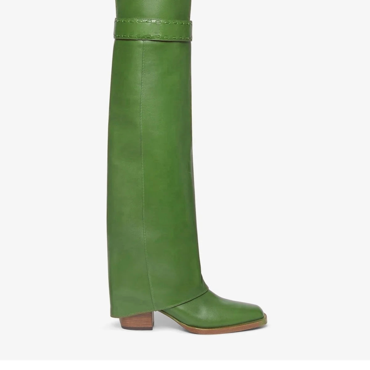 Elegant Temperament of European and American Women, Thick High Heels, Skirt Hem, Knee High Boots, Oversized Retro Knight Boots