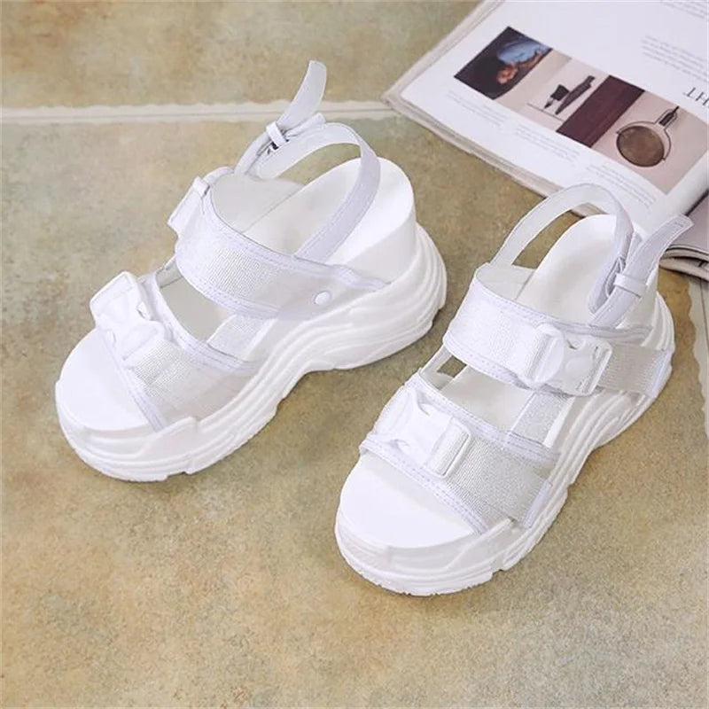 High Heels Sandals Women Shoes New Summer Wedges Height Increasing 11cm Ladies Sandal Platform Chunky Shoes Sandalias Mujer