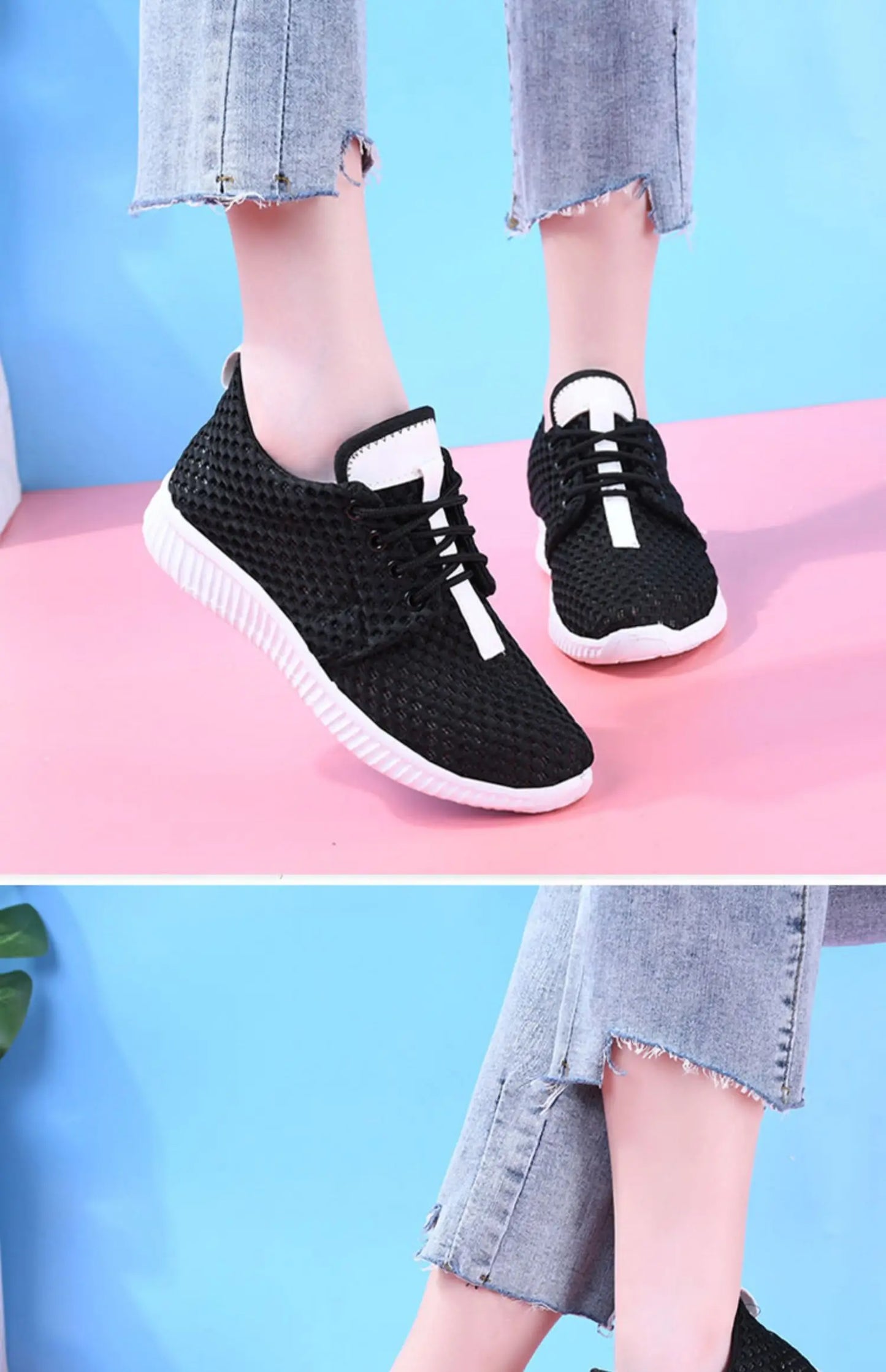 women's summer mesh shoes women's breathable mesh surface casual sports comfort mother's shoes anti slip soft sole  white shoe