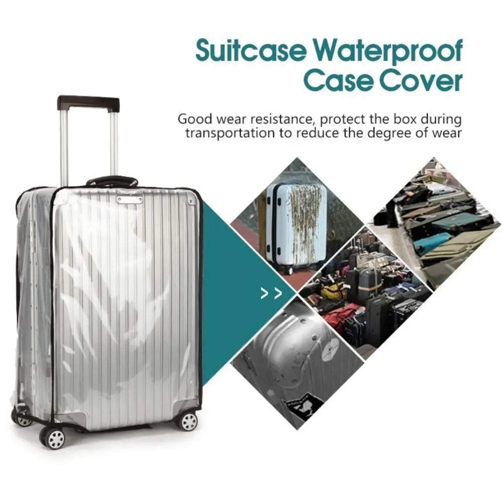 16-28 Inch Travel Luggage Cover PVC Waterproof Luggage Protector Cover Dustproof Transparent Suitcase Protector Cover Luggage