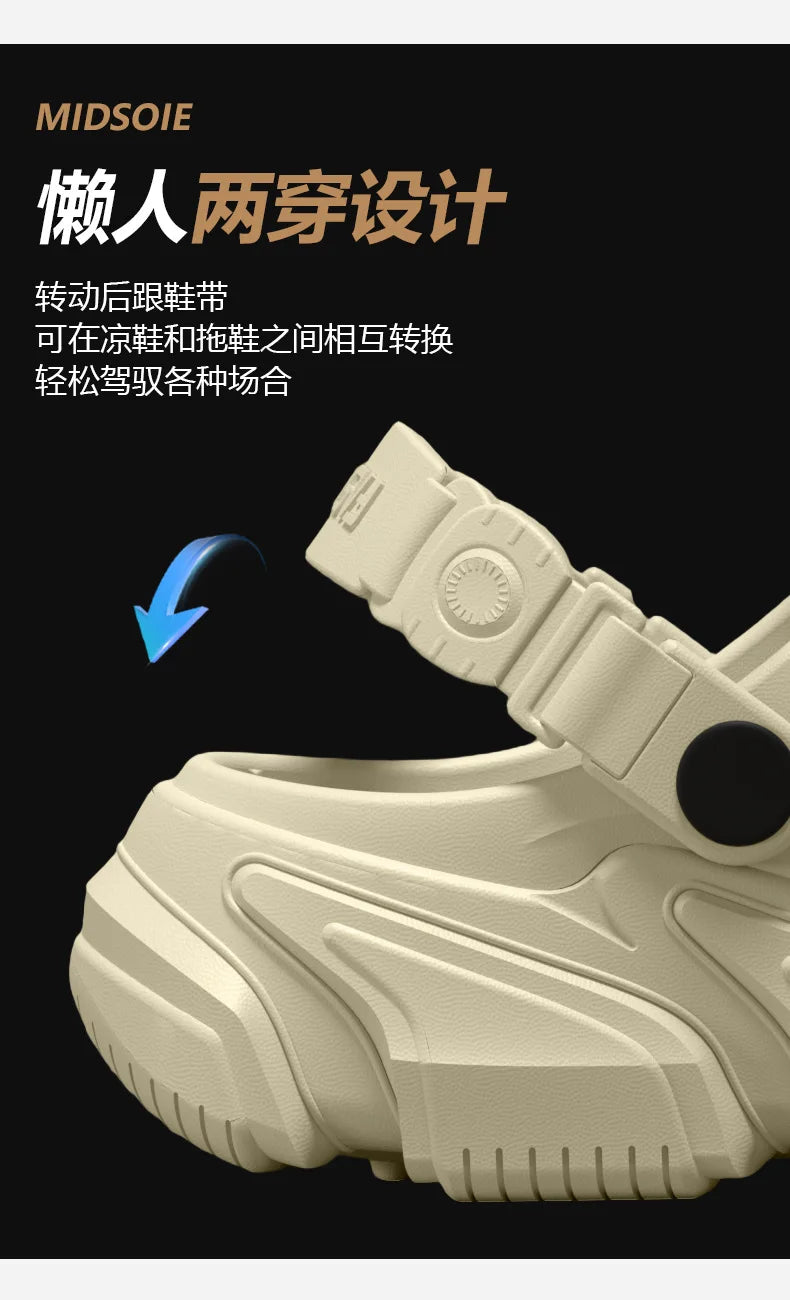 Thick soled perforated shoes for men, 2026 new model for home use, anti slip, wear-resistant, breathable and not tiring