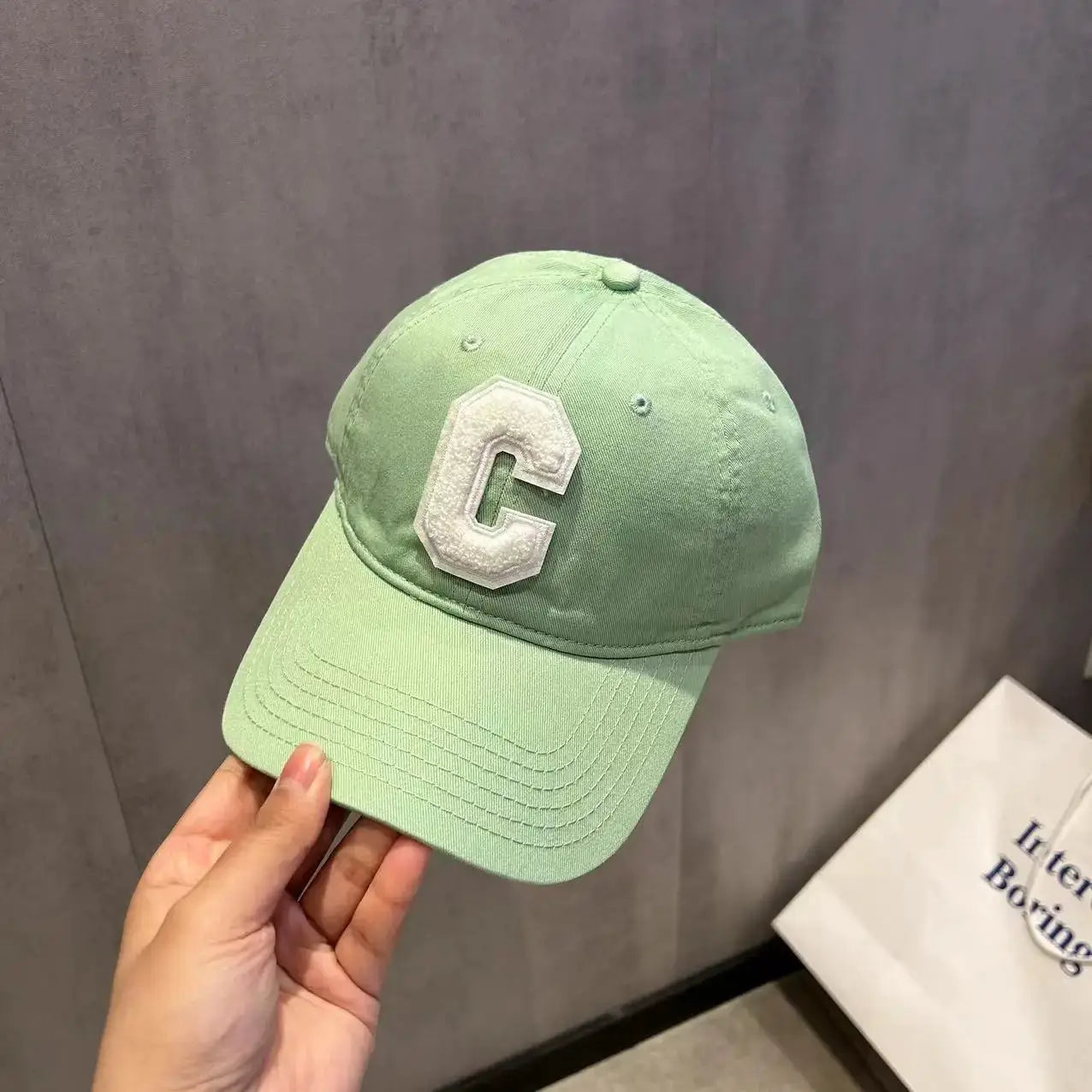 Fluorescent Yellow Duck Tongue Hat C-Letter Fashion Hip Hop Hat Casual Hat Korean Street Minimalist Sunshade Baseball Hat BAZAARHUBO