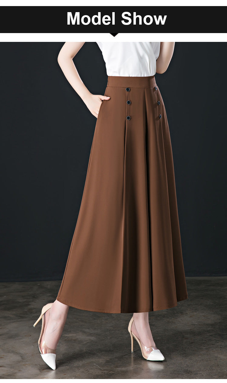 Women's Nine Loose Skirt Pants Draped Wide Leg Pants Spring Cool High Waist Slim Fashion Big Leg Pants Street Lounge Trousers