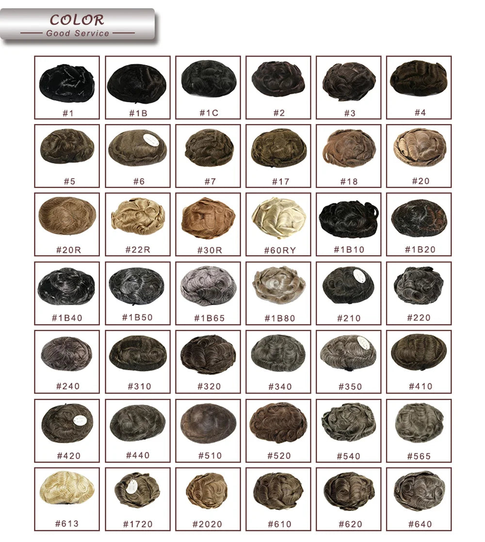 Durable Q6 Blonde Brown Bleached Knots Breathable Lace Grey Black 1B40 1B65 1B80 Men's Wig Human Hair Toupee Prosthesis For Men