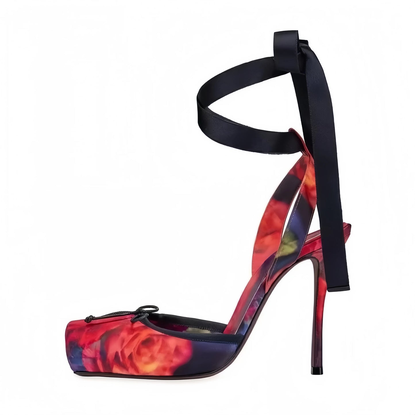 2025 Spring New Square-Toe High Heels Bow Knot Peep-Toe Platform Sandals for Women, Sexy Evening Party Club Wedding Shoes