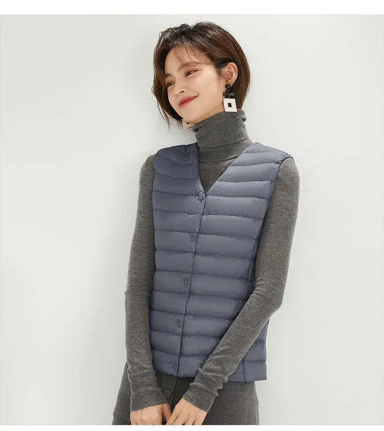 NewBang 90% Matte Fabric Womens Ultra Light Down Vest Waistcoat Sleeveless