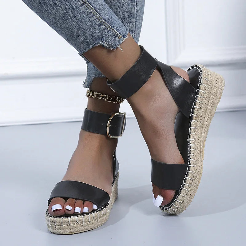 Women's wedge sandals comfortable optical sole large size spring and summer women's shoes hot sale 2024