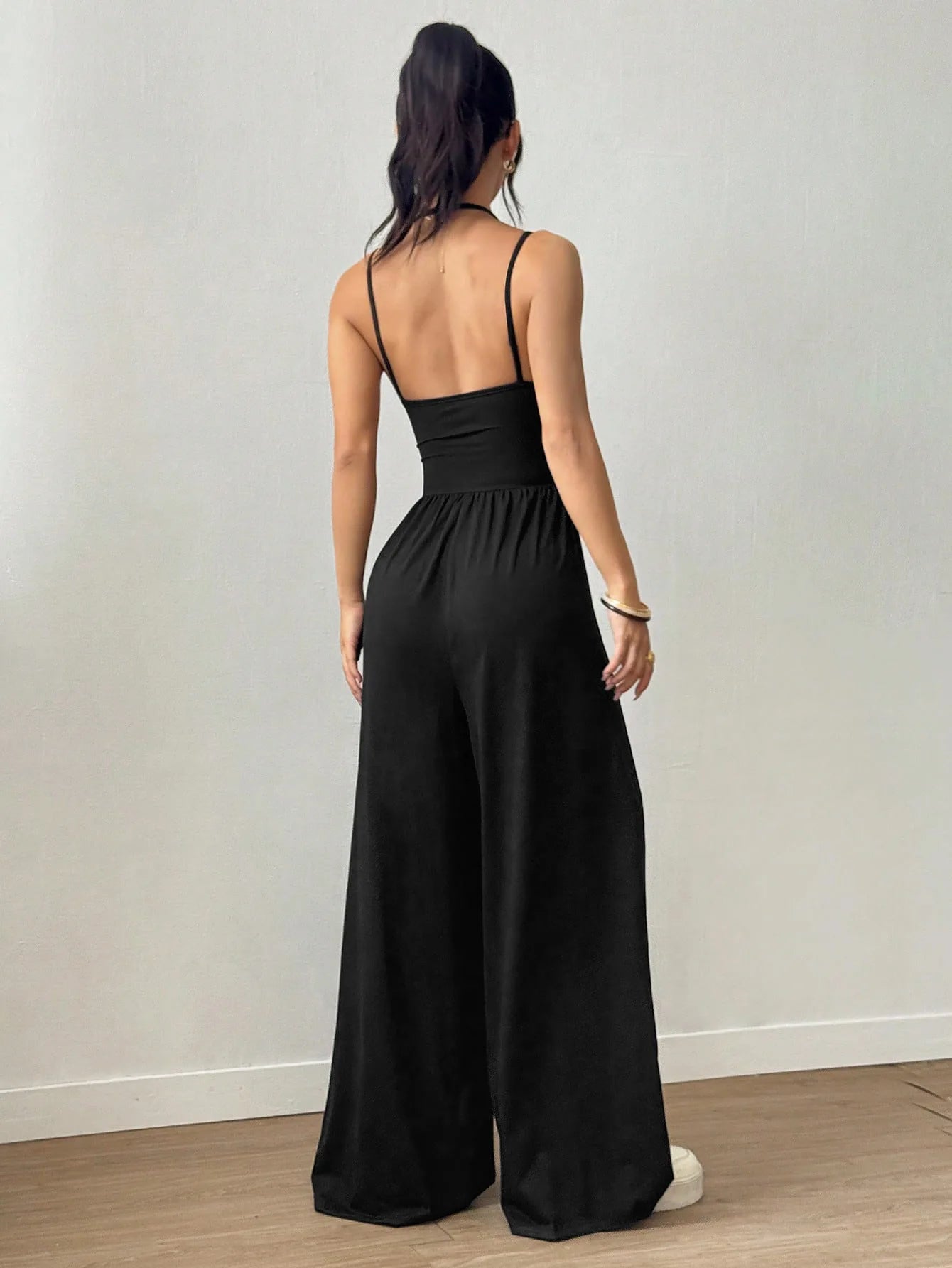 2026 Casual Jumpsuit Simple Style Jumpsuits For Woman Loose Wide Leg Trouser Women's Clothing Home Clothes Sleeveless Sling Silm