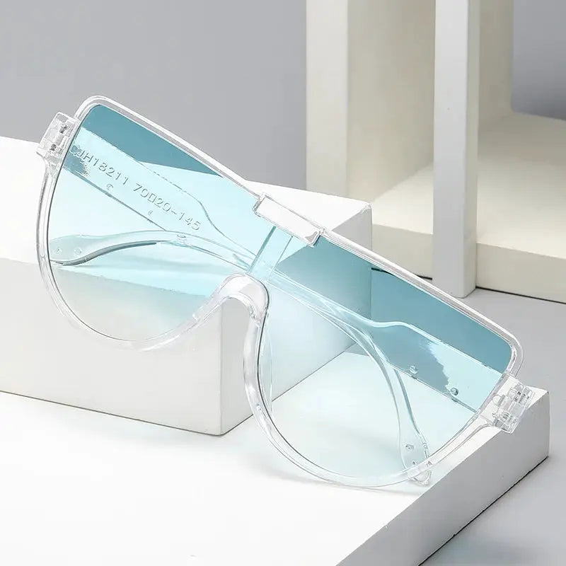 Fashion New Retro Oversized Sunglasses Women Integrated Frame Eyeglasses Punk Style Street Photography Glasses BAZAARHUBO