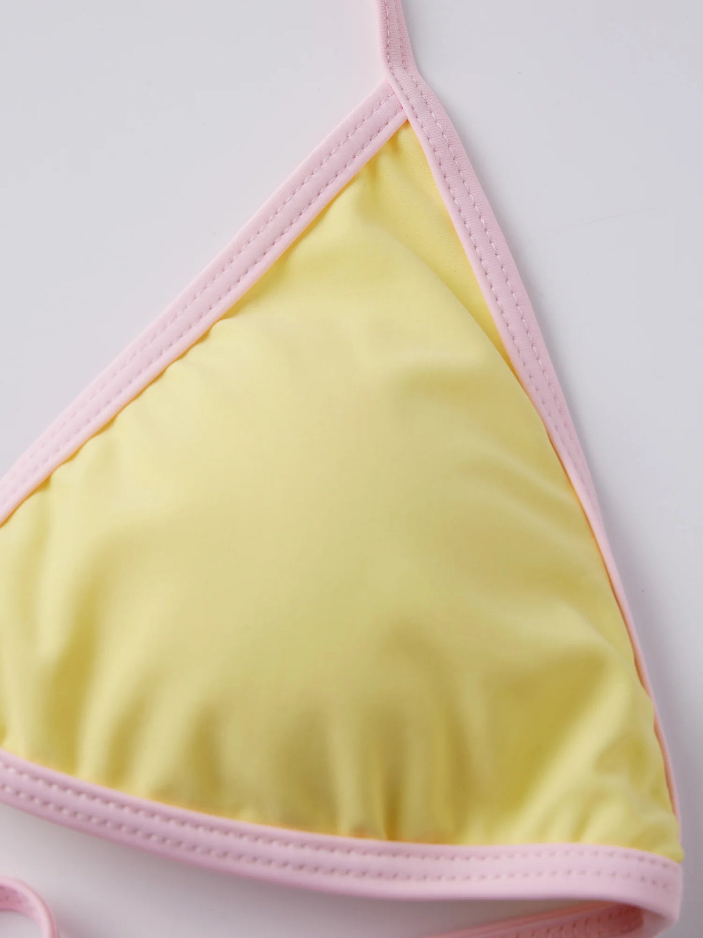 Women Solid Bikini Swimsuits Patchwork Tie-Up Halter Neck Sleeveless Bra Low Waist Thongs Beach Bathing Suit Brazilian Swimwear