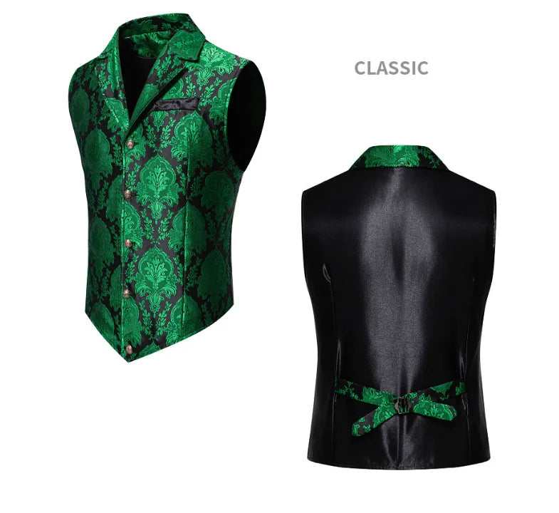 New Men Luxury Jacquard Suit Vest Thin Tops Red / Green  / Blue / Pink Fashion Male Wedding Prom Party Dress Waistcoat