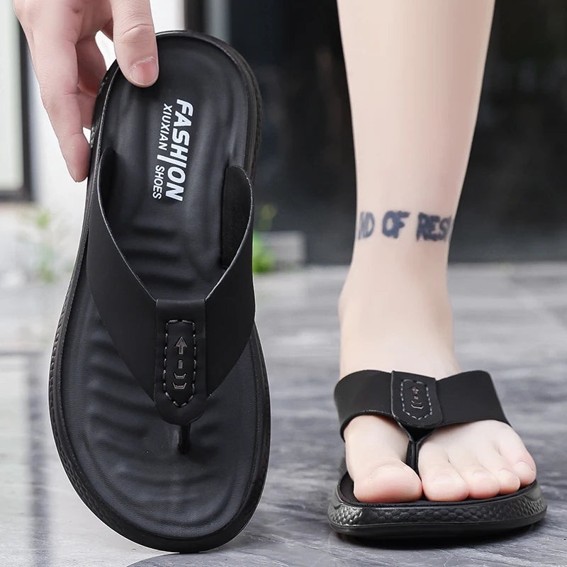 Summer men's high-quality outdoor casual slippers flip flops anti slip waterproof comfort beach shoes youth versatile sandals