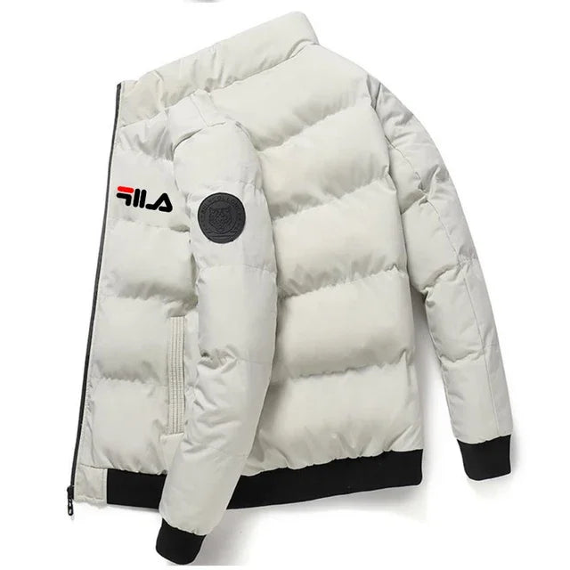 New men's short cotton-padded jacket for autumn and winter 2025, outdoor fashionable stand-up collar jogging men's clothing
