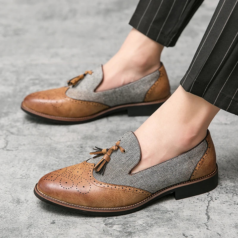 men leather shoes tassel loafers for men social shoe male classic shoes men elegant party moccasins mens fashion footwear