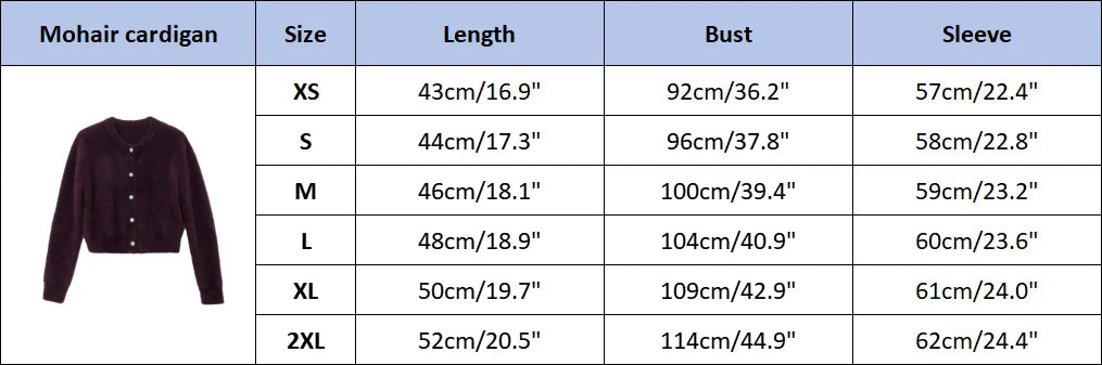 AP Women 2026 Autumn and Winter Mohair Cardigan Lady Customized Tops All-match Cardigan Knitting