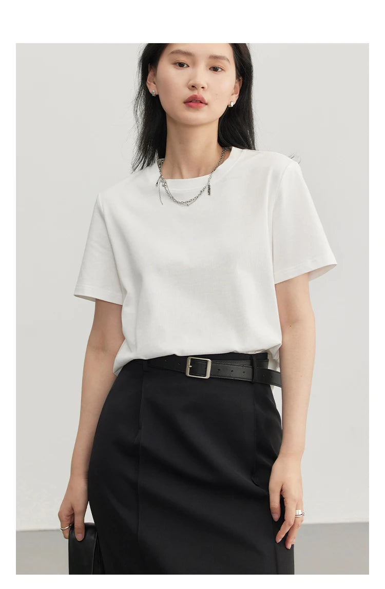 CHIC VEN Women's Tees Basic O Neck Short Sleeve Pullover T-shirt for Woman Solid Female Top Casual Ladies Tshirt Summer 2024