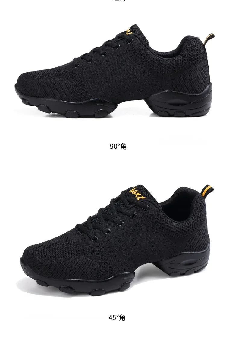 Men's Mesh Dance Shoes Male Soft Sole Yoga Shoes Man 2024 New Sports Sneakers Breathable Weaved Sports Shoes Jazz Modern Dance