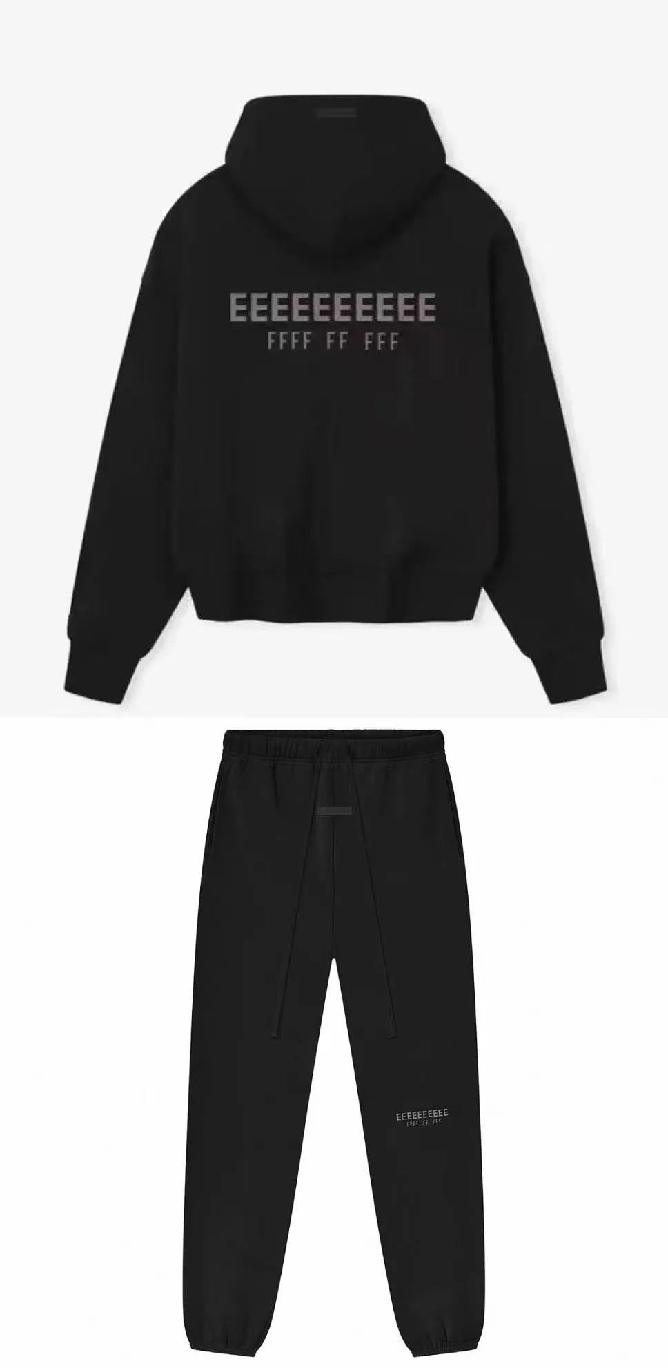 Season 9 Men's Oversized Hoodies Two-pieces Sets Brand Design Metallic Texture Silicone Letter Hoodie Couple Sports Tracksuits