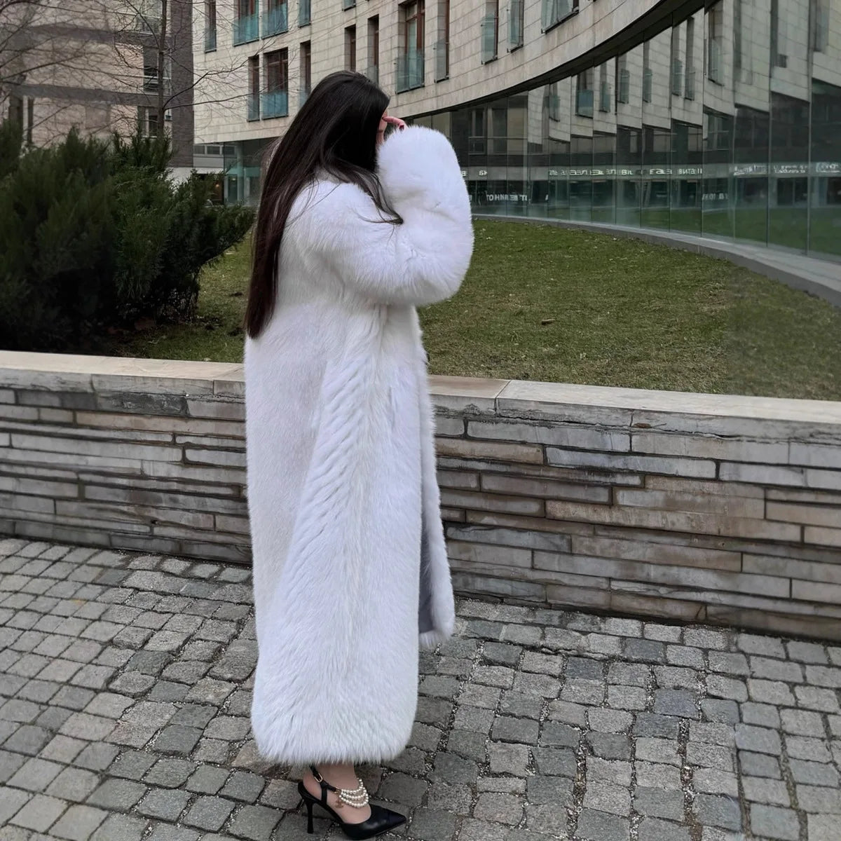 Long Coats Women Faux Fur Jackets Y2k Streetwear Turn Down Collar Coat Thick Warm Jacket Elegant Work Outerwear Autumn Winter
