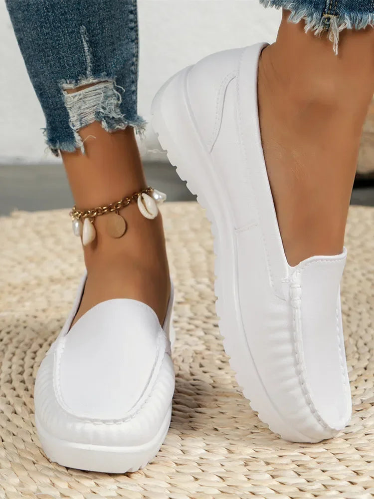 Autumn Nurse Shoes Comfortable Soft Sole Breathable Flat Shoes Non-slip Flat Heel Thick Sole Round Toe Low Heel Women's Shoes