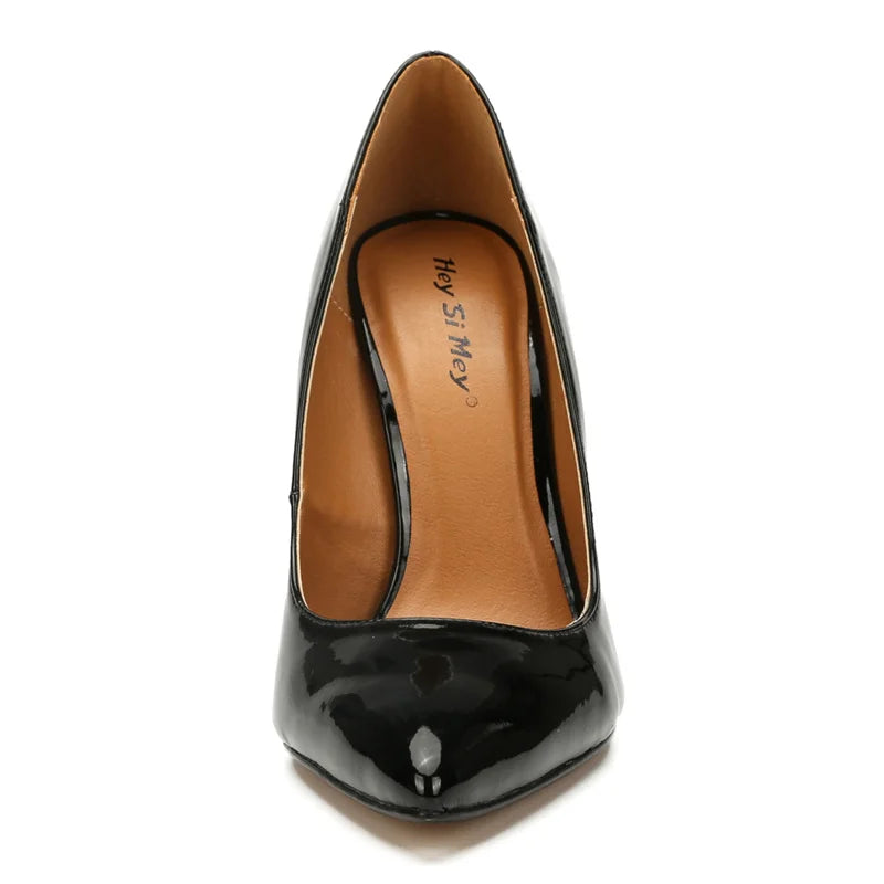 Sexy Extreme High Heels Pumps Women Shoes Large Size 45 Point toe Black Red Heeled Autumn Office Party Wedding Shoes Female